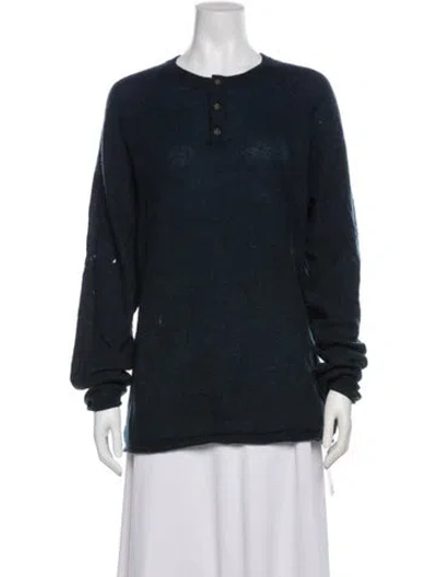 Pre-owned James Perse Cashmere Crew Neck Sweater In Blue