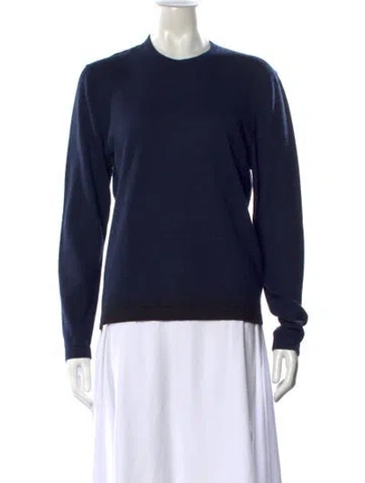 Pre-owned James Perse Cashmere Crew Neck Sweater In Blue