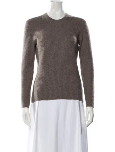 Pre-owned James Perse Cashmere Crew Neck Sweater In Brown
