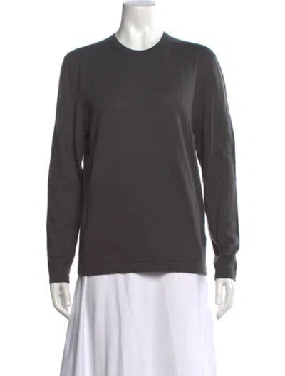 Pre-owned James Perse Cashmere Crew Neck Sweater In Gray