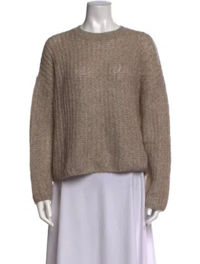 Pre-owned James Perse Cashmere Crew Neck Sweater W/ Tags In Neutrals