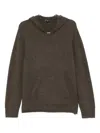 James Perse Cashmere Hooded Pullover In Green