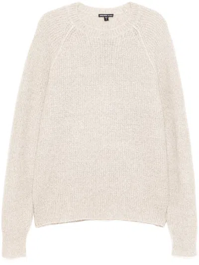 James Perse Cashmere Knit Raglan Crew Sweater In Grey