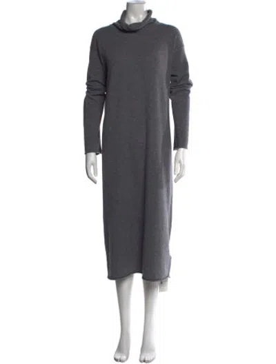 Pre-owned James Perse Cashmere Midi Length Dress In Grey
