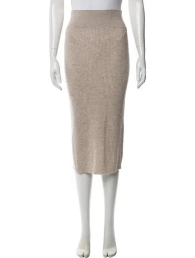 Pre-owned James Perse Cashmere Midi Length Skirt In Neutral