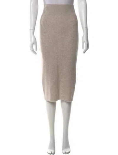 Pre-owned James Perse Cashmere Midi Length Skirt In Neutral