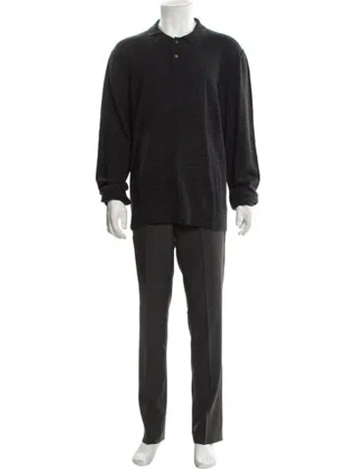 Pre-owned James Perse Cashmere Mock Neck Cardigan In Gray