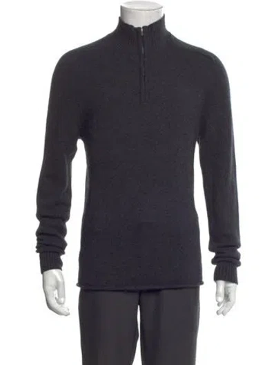 Pre-owned James Perse Cashmere Mock Neck Pullover In Gray