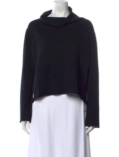 Pre-owned James Perse Cashmere Mock Neck Sweater In Black