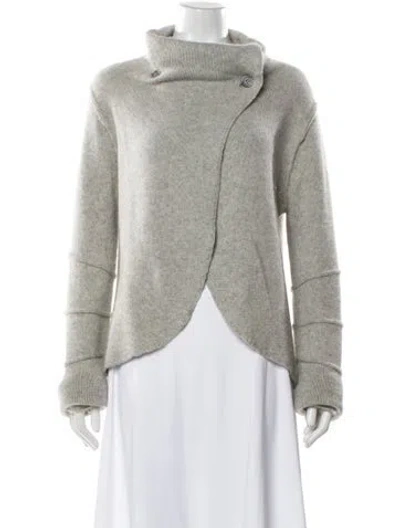 Pre-owned James Perse Cashmere Mock Neck Sweater In Gray