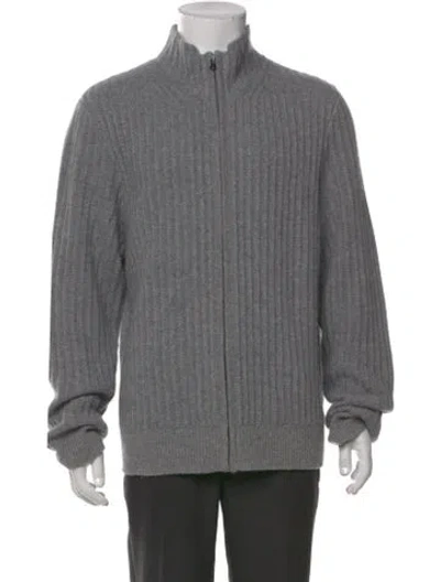 Pre-owned James Perse Cashmere Open Front Cardigan In Gray