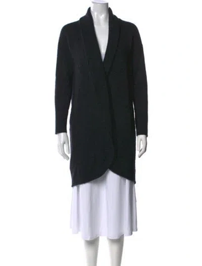 Pre-owned James Perse Cashmere Open Front Sweater In Black