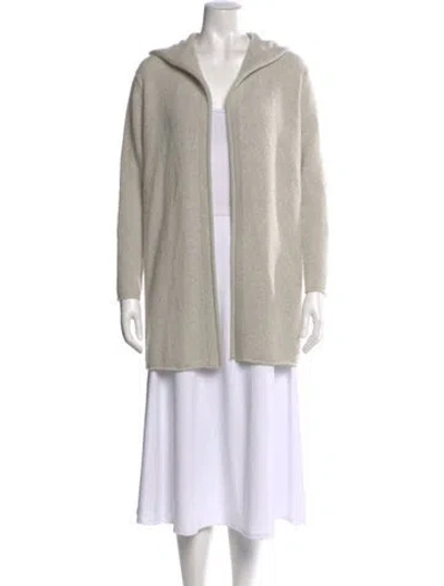 Pre-owned James Perse Cashmere Open Front Sweater In Gray