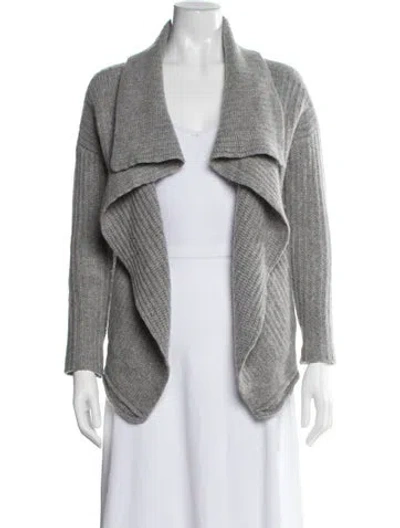 Pre-owned James Perse Cashmere Open Front Sweater In Gray