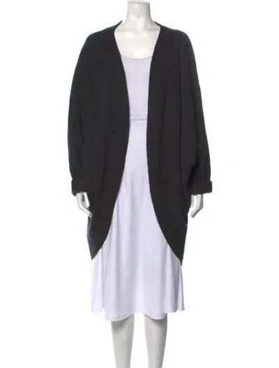 Pre-owned James Perse Cashmere Open Front Sweater In Grey