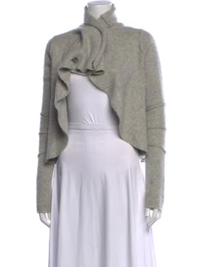 Pre-owned James Perse Cashmere Open Front Sweater In Grey