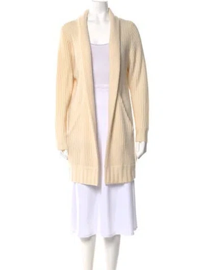 Pre-owned James Perse Cashmere Open Front Sweater In Neutral