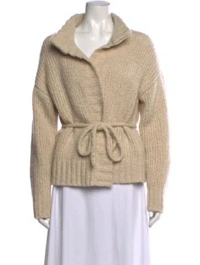 Pre-owned James Perse Cashmere Open Front Sweater In Neutral