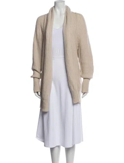 Pre-owned James Perse Cashmere Open Front Sweater In Neutrals