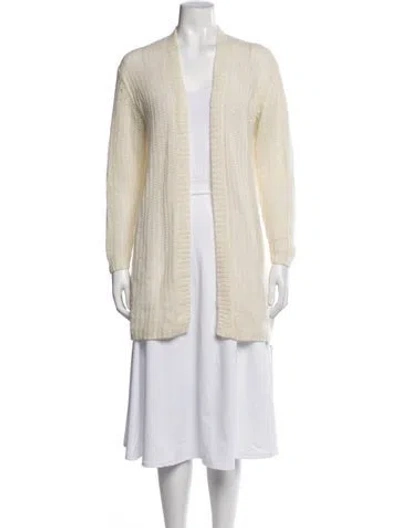 Pre-owned James Perse Cashmere Open Front Sweater In Neutrals