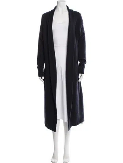 Pre-owned James Perse Cashmere Open Front Sweater W/ Tags In Blue