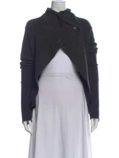 Pre-owned James Perse Cashmere Open Front Sweater W/ Tags In Gray