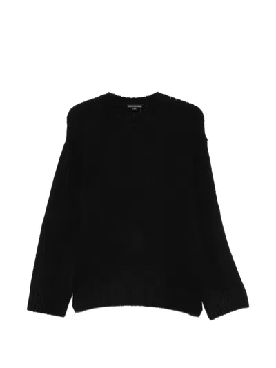 James Perse Cashmere Open-knit Sweater In Black