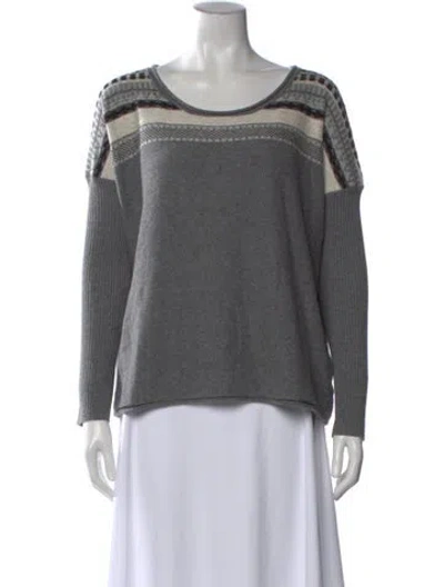 Pre-owned James Perse Cashmere Patterned Sweater In Gray