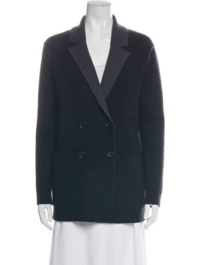 Pre-owned James Perse Cashmere Peacoat In Black