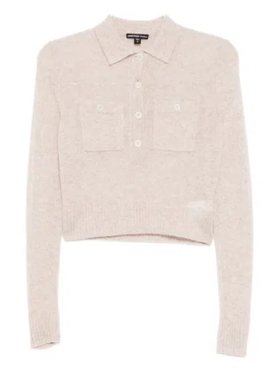 James Perse Cashmere Polo Top In Neutral