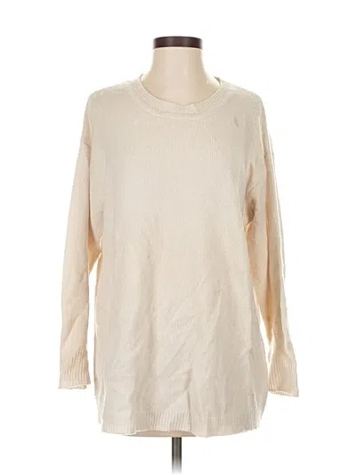 Pre-owned James Perse Cashmere Pullover Sweater In White