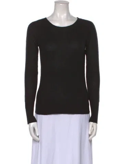 Pre-owned James Perse Cashmere Scoop Neck Sweater In Black