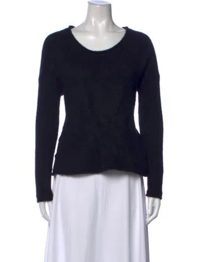 Pre-owned James Perse Cashmere Scoop Neck Sweater In Black