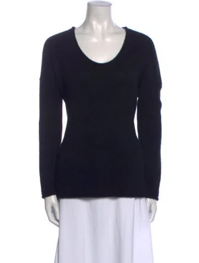 Pre-owned James Perse Cashmere Scoop Neck Sweater In Black