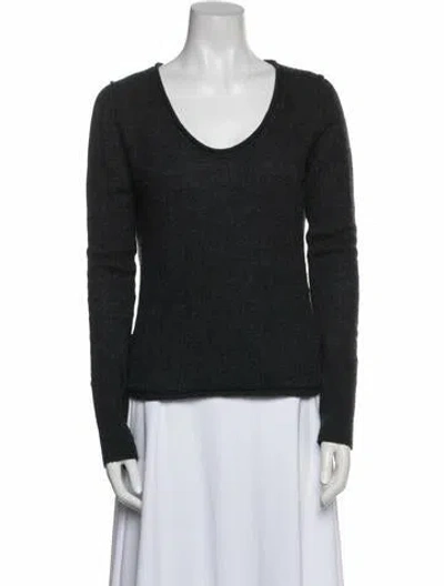 Pre-owned James Perse Cashmere Scoop Neck Sweater In Blue