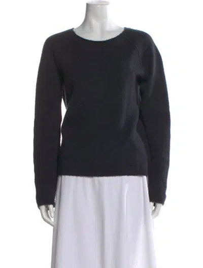 Pre-owned James Perse Cashmere Scoop Neck Sweater In Blue