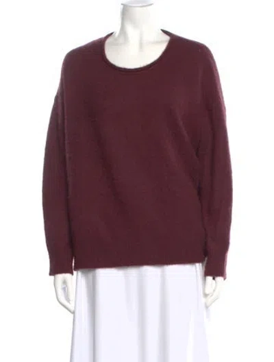 Pre-owned James Perse Cashmere Scoop Neck Sweater In Burgundy