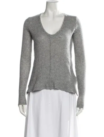 Pre-owned James Perse Cashmere Scoop Neck Sweater In Gray