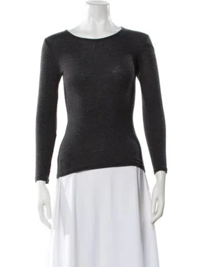 Pre-owned James Perse Cashmere Scoop Neck Sweater In Gray