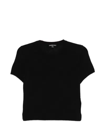 James Perse Cashmere Short-sleeves T-shirt In Black
