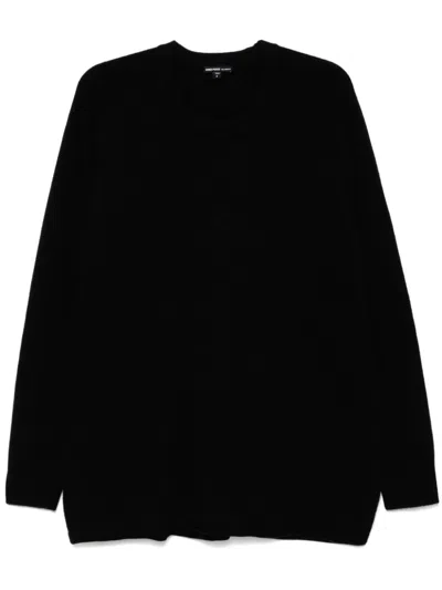 James Perse Cashmere Side-slits Jumper In Black