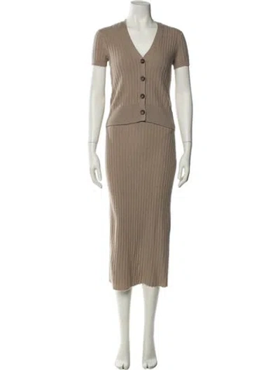 Pre-owned James Perse Cashmere Skirt Set In Neutral