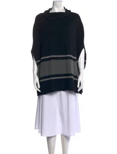 Pre-owned James Perse Cashmere Striped Sweater In Black