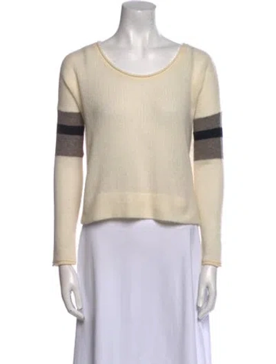 Pre-owned James Perse Cashmere Striped Sweater In Neutral