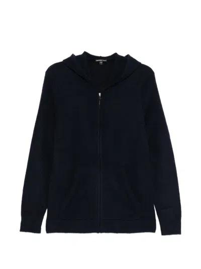 James Perse Cashmere Textured Zip-up Hoodie In Black