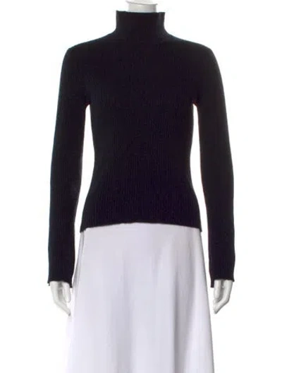Pre-owned James Perse Cashmere Turtleneck Sweater In Black