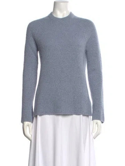 Pre-owned James Perse Cashmere Turtleneck Sweater In Blue
