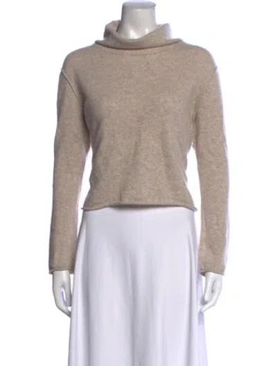 Pre-owned James Perse Cashmere Turtleneck Sweater In Brown