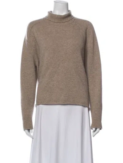 Pre-owned James Perse Cashmere Turtleneck Sweater In Neutral