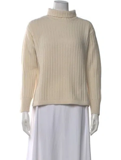 Pre-owned James Perse Cashmere Turtleneck Sweater In Neutral
